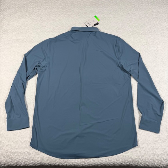 NWT Hurley Mens Performance Long Sleeve Button Up Shirt XL Blue Moisture Wicking - Picture 4 of 11